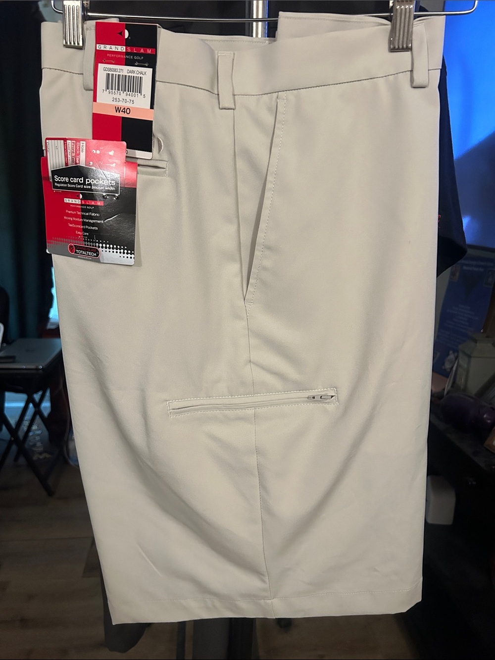 Grand Slam Men's Hybrid Golf Shorts - Chalk/Off-White